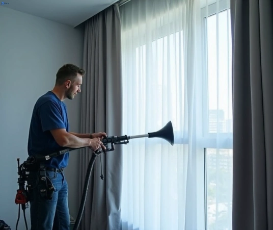Professional commercial curtain cleaning process equipment Matty Curtain Cleaning bulla-vic